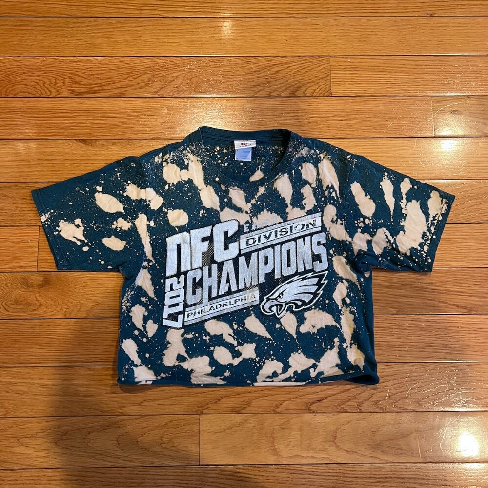 Philadelphia Eagles Tie Dye Cropped Tee Size Small